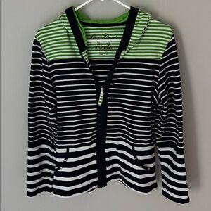 Striped Hoodie with Green Accents